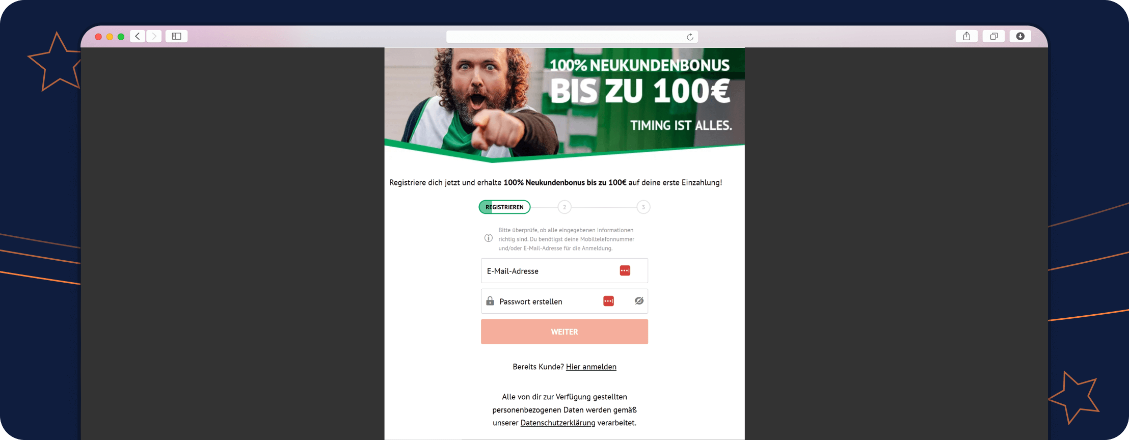 Oddset Registrierung